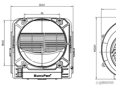 Ventilador centrífugo de rotor externo EC160 de doble entrada de plástico 1000CFM